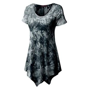 Doublju Black Tie Dye Shirt